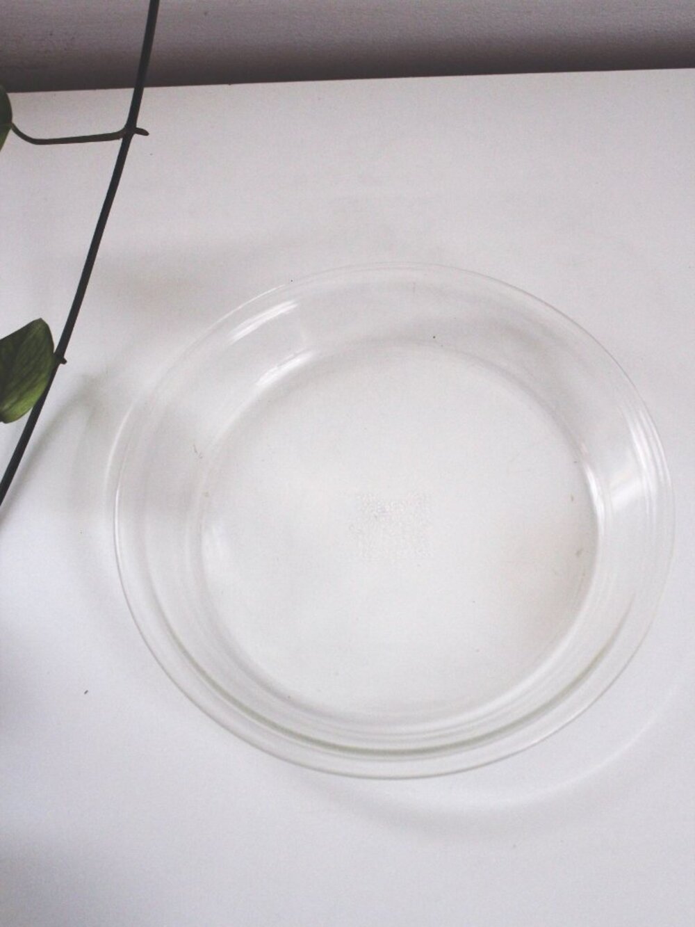 Vintage Pyrex Clear Glass 9" Pie Plate Baking Dish Serving Tray Mid Century USA